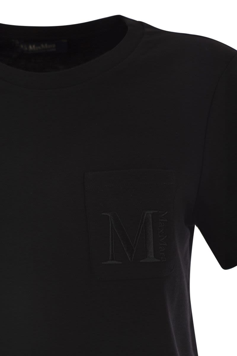 S MAX MARA Women's Soft Cotton Crew Neck T-Shirt with Pocket