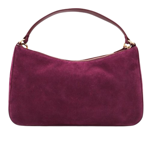 TWIN-SET Mini Handbag with Suede Texture and Gold-Tone Chain Detail