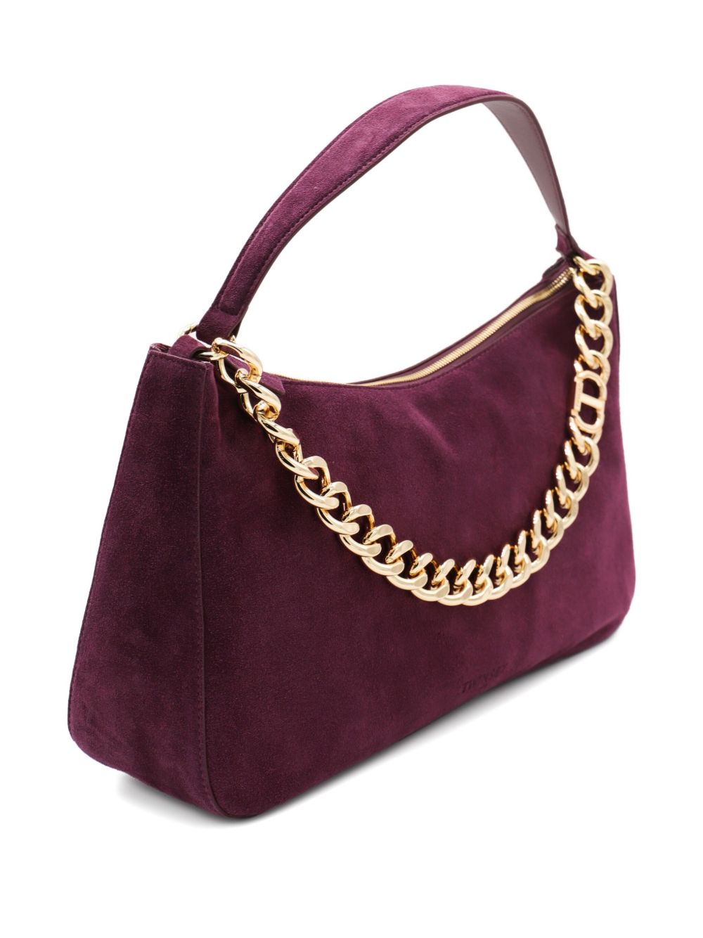 TWIN-SET Mini Handbag with Suede Texture and Gold-Tone Chain Detail