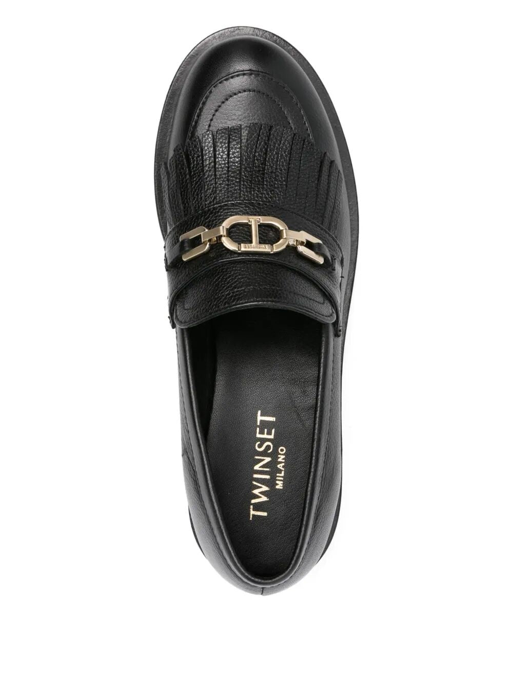TWIN-SET Tassel Loafers with Logo Chain