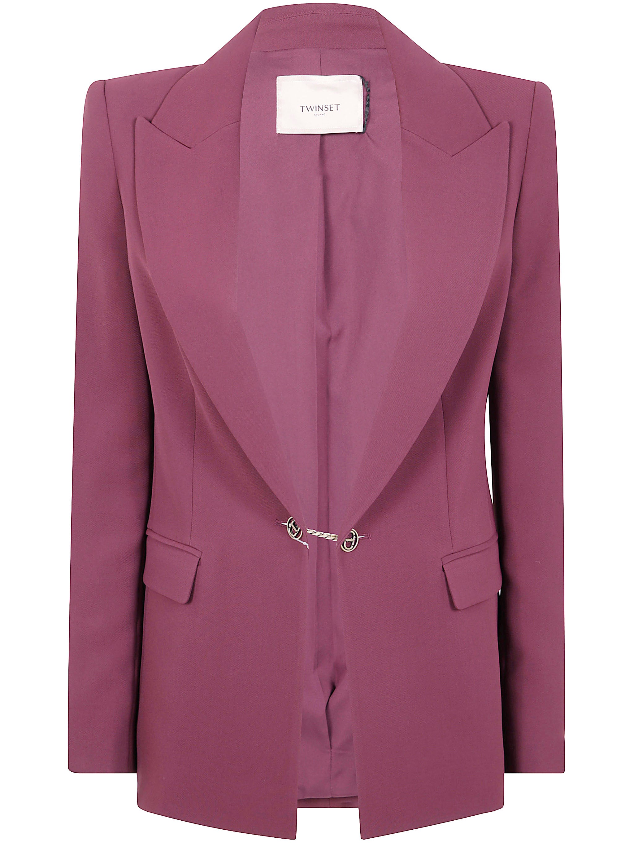 TWIN-SET Women's Peak Lapel Tailored Blazer with Button Closure
