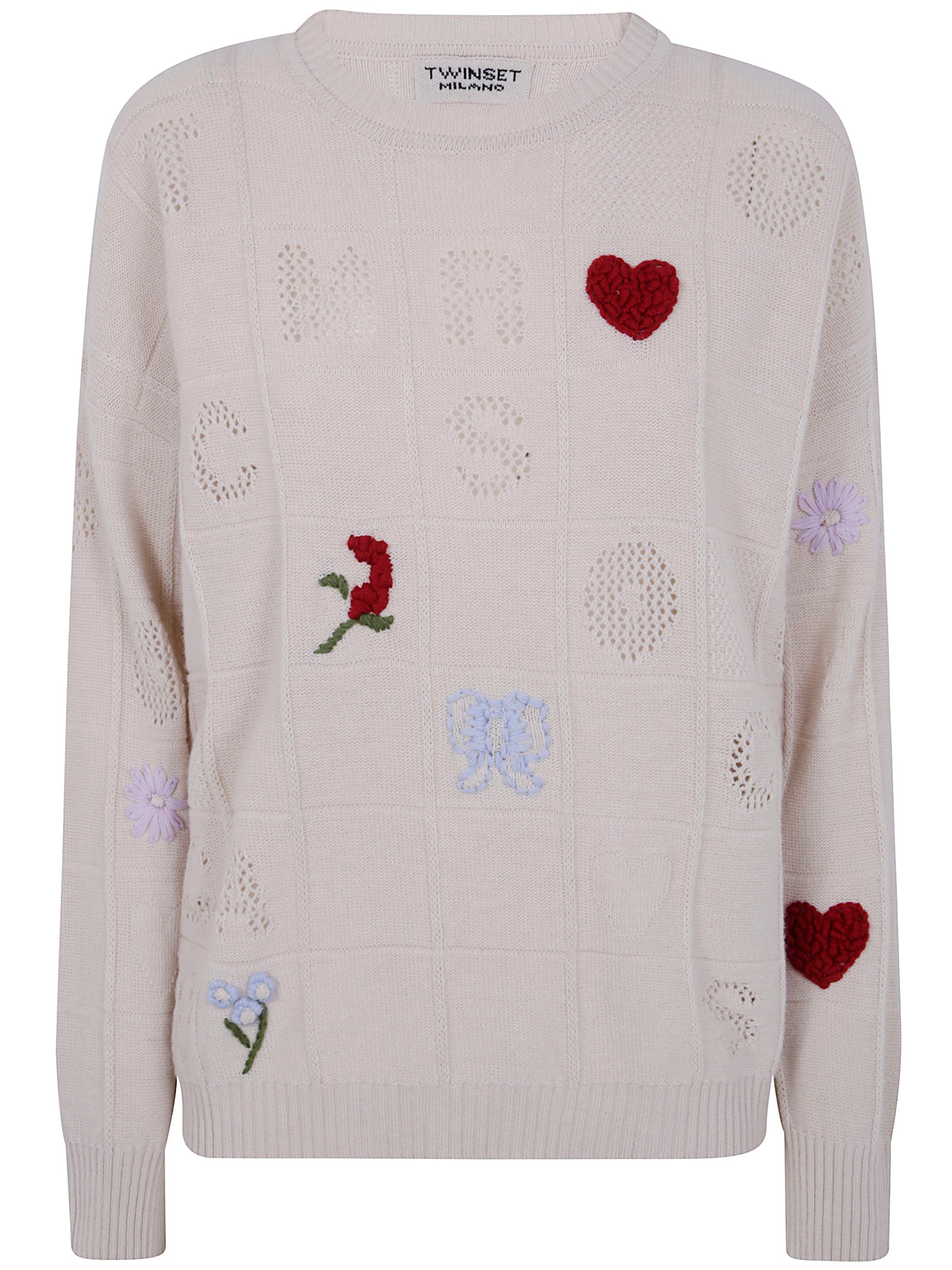 TWIN-SET Oversized Round Neck Sweater for Women