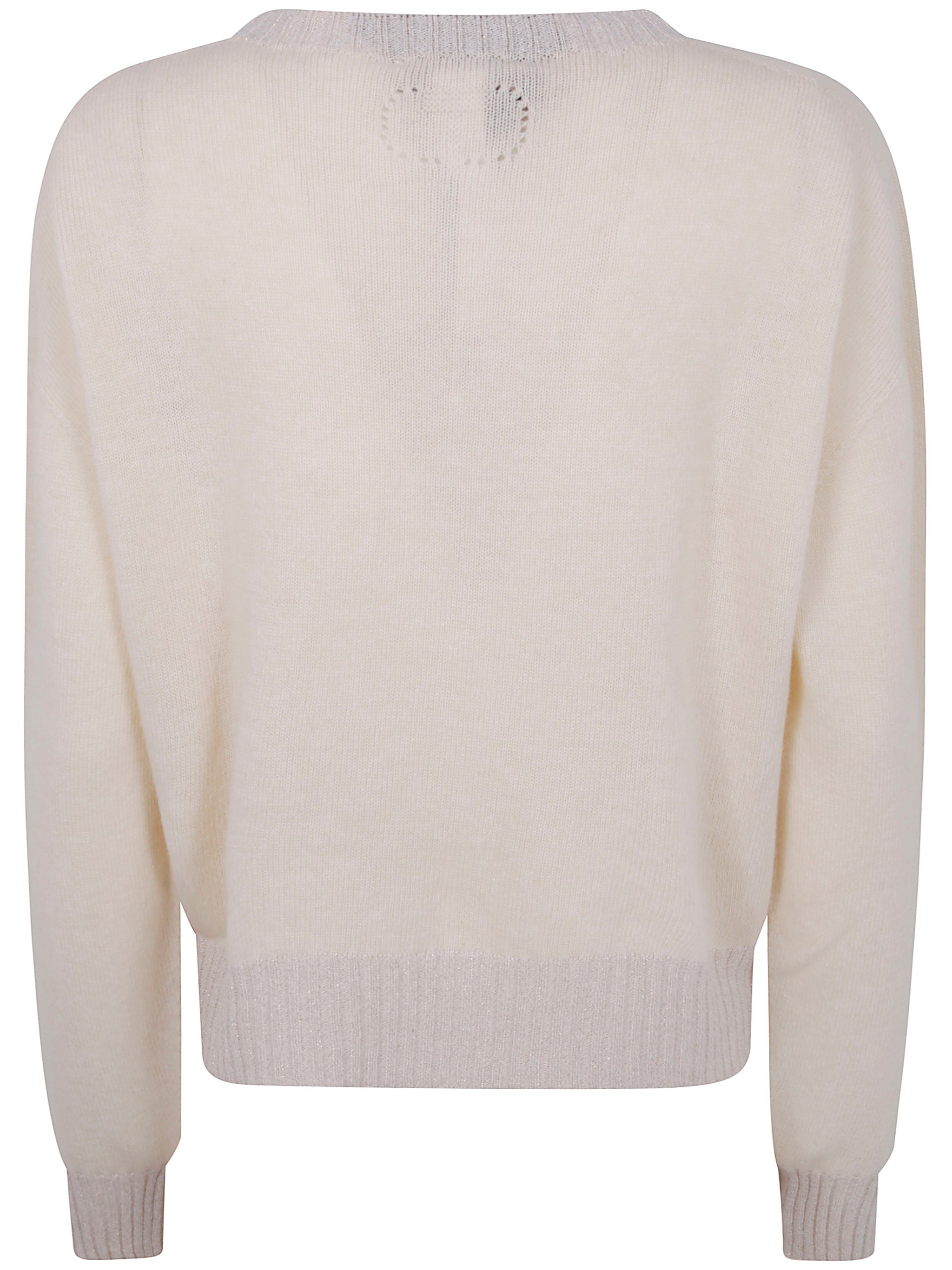 TWIN-SET Luxe Metallic Knit Sweater