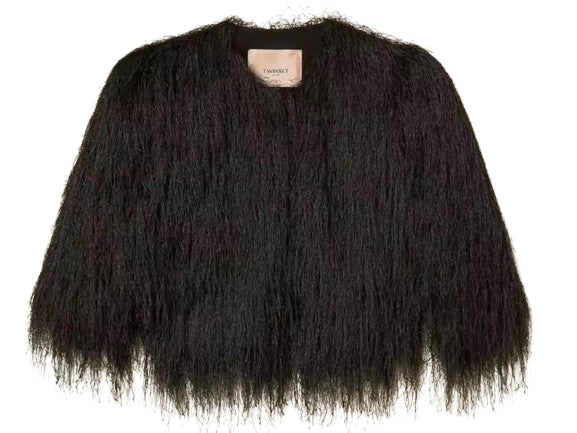 TWIN-SET Fringed Short-Sleeve Sweater