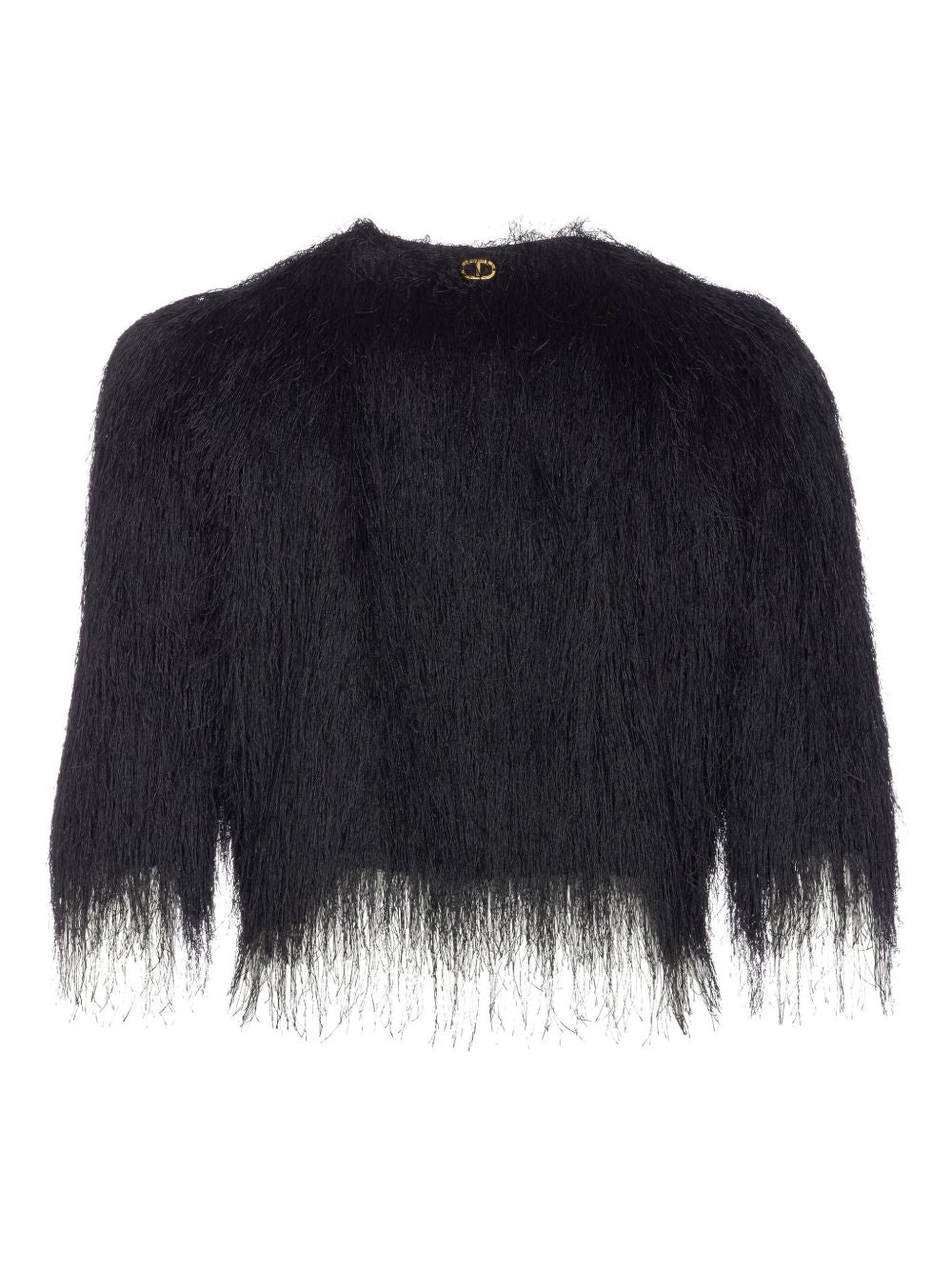 TWIN-SET Fringed Short-Sleeve Sweater