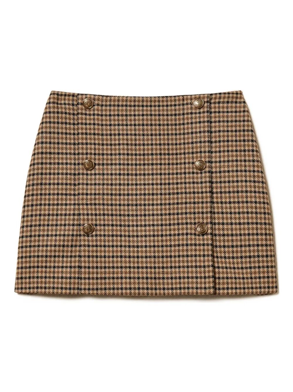 TWIN-SET Chic Check Mini Skirt