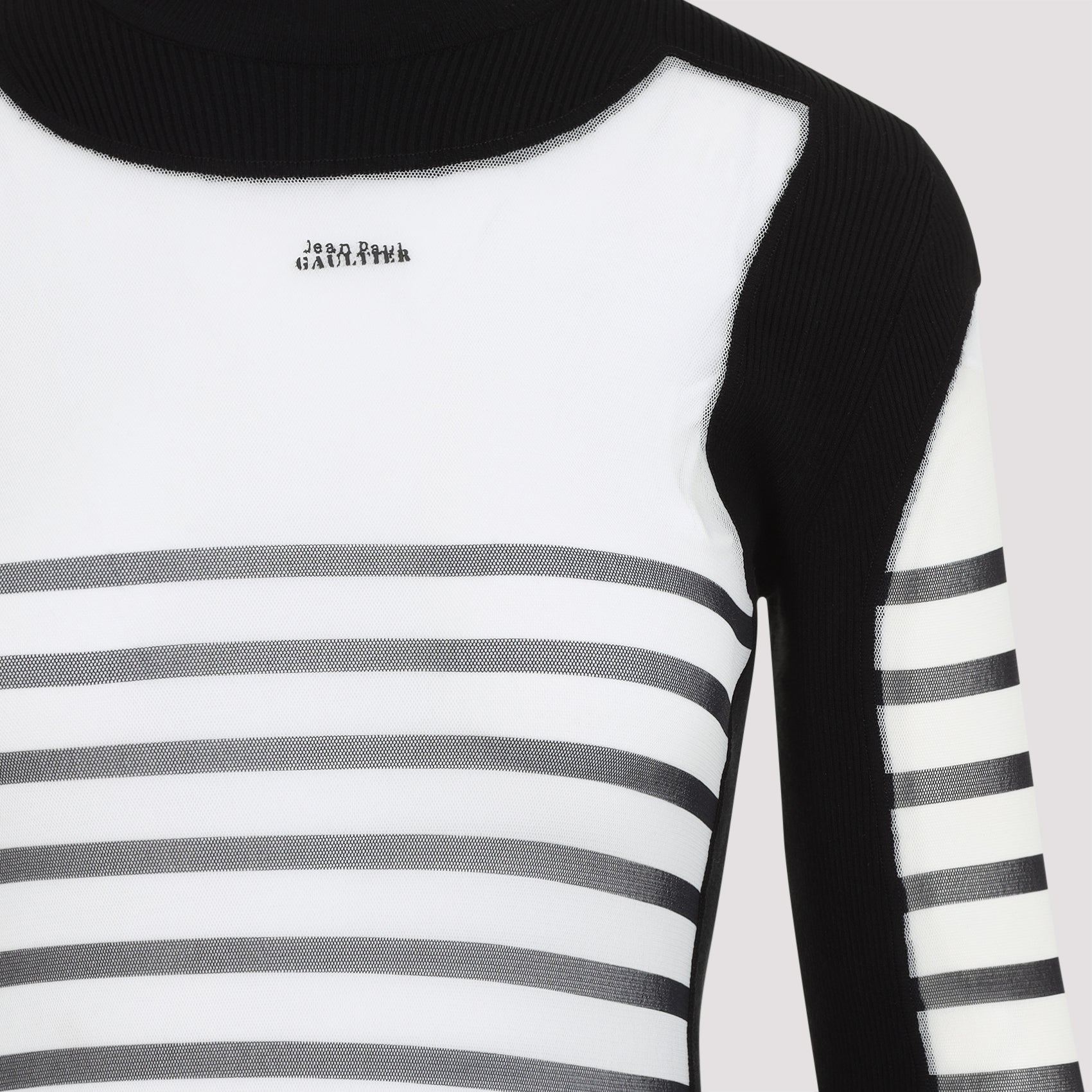 JEAN PAUL GAULTIER Mesh and Knit Long Sleeves Mini Dress