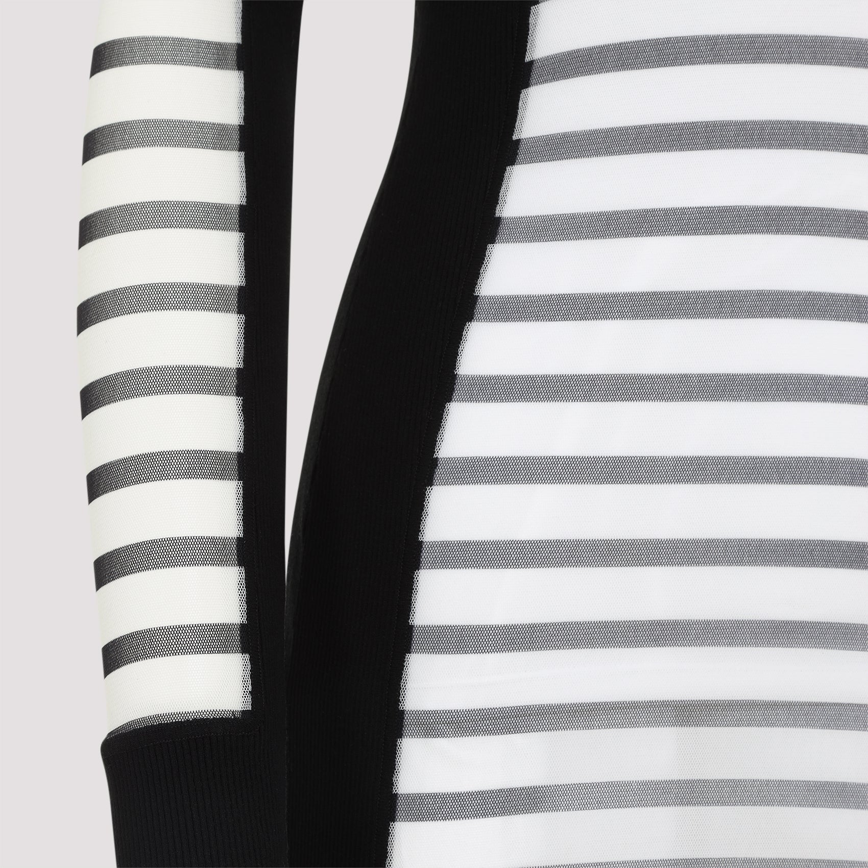 JEAN PAUL GAULTIER Mesh and Knit Long Sleeves Mini Dress