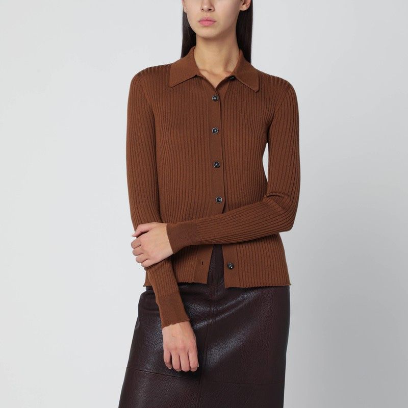 ROBERTO COLLINA Polo-Style Wool Cardigan