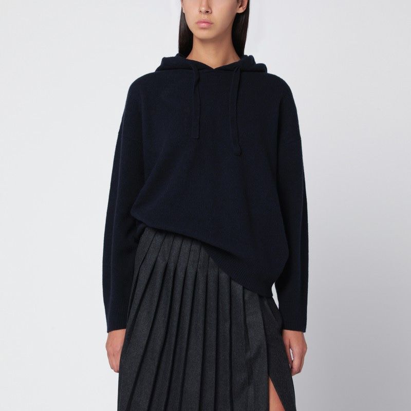 ROBERTO COLLINA Cozy Wool Sweatshirt with Drawstring Hood for Women