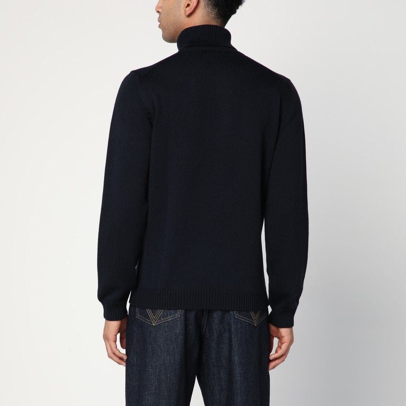 ROBERTO COLLINA Men's Wool Turtleneck Sweater - Long Sleeve
