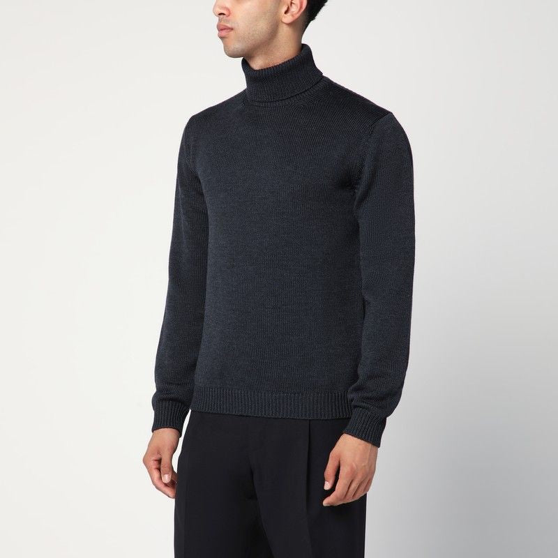 ROBERTO COLLINA Men's Merino Wool Turtleneck Sweater - S