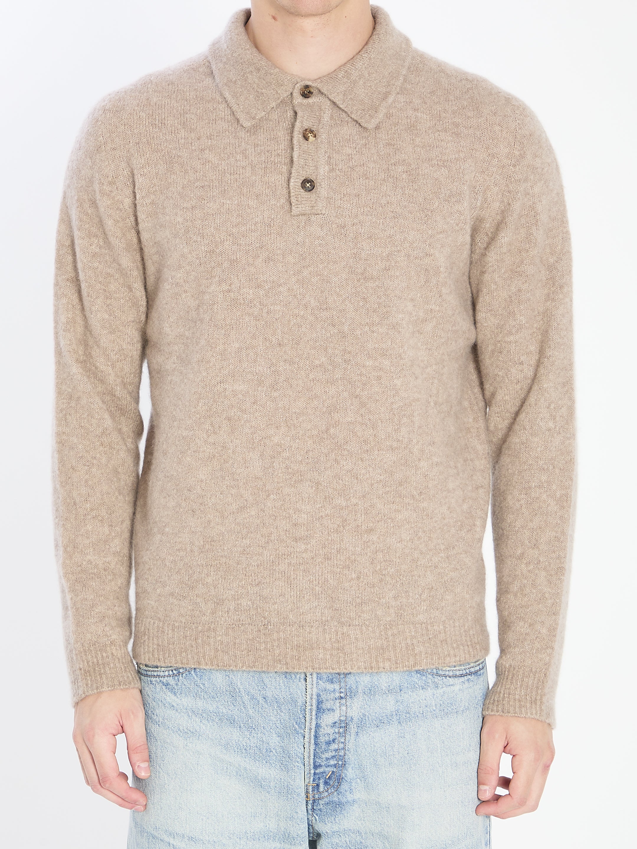 ROBERTO COLLINA Cashmere Blend Polo Shirt - Size 50 IT