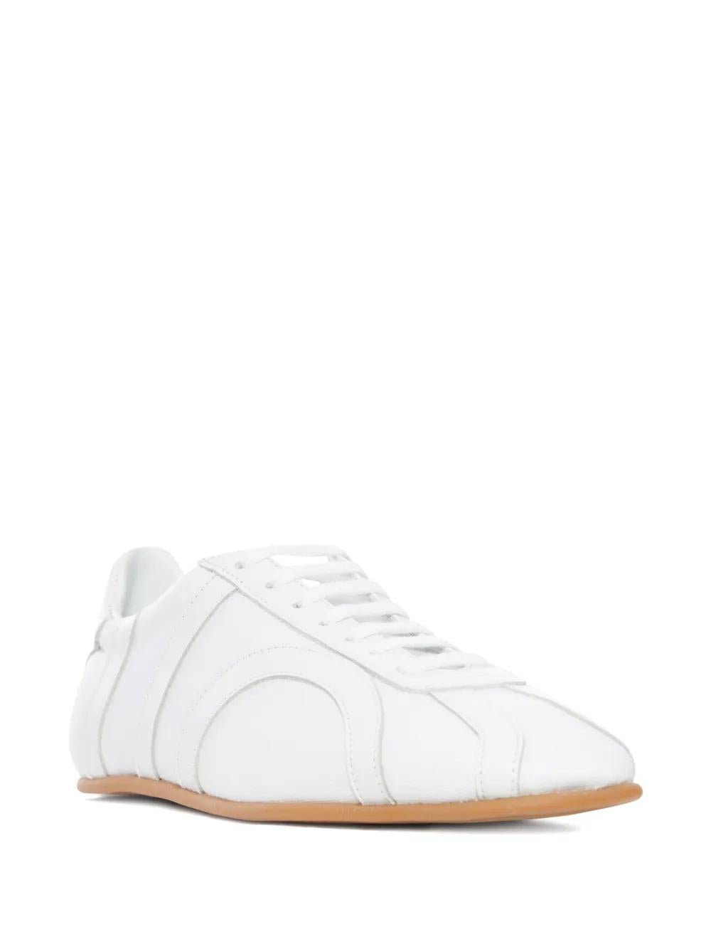 TOTEME Leather-Panel Lace-Up Sneaker