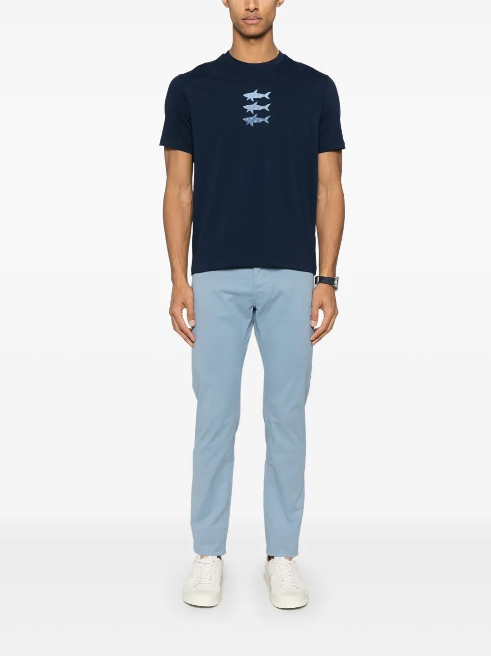PAUL & SHARK Sharks Print Cotton T-Shirt for Men