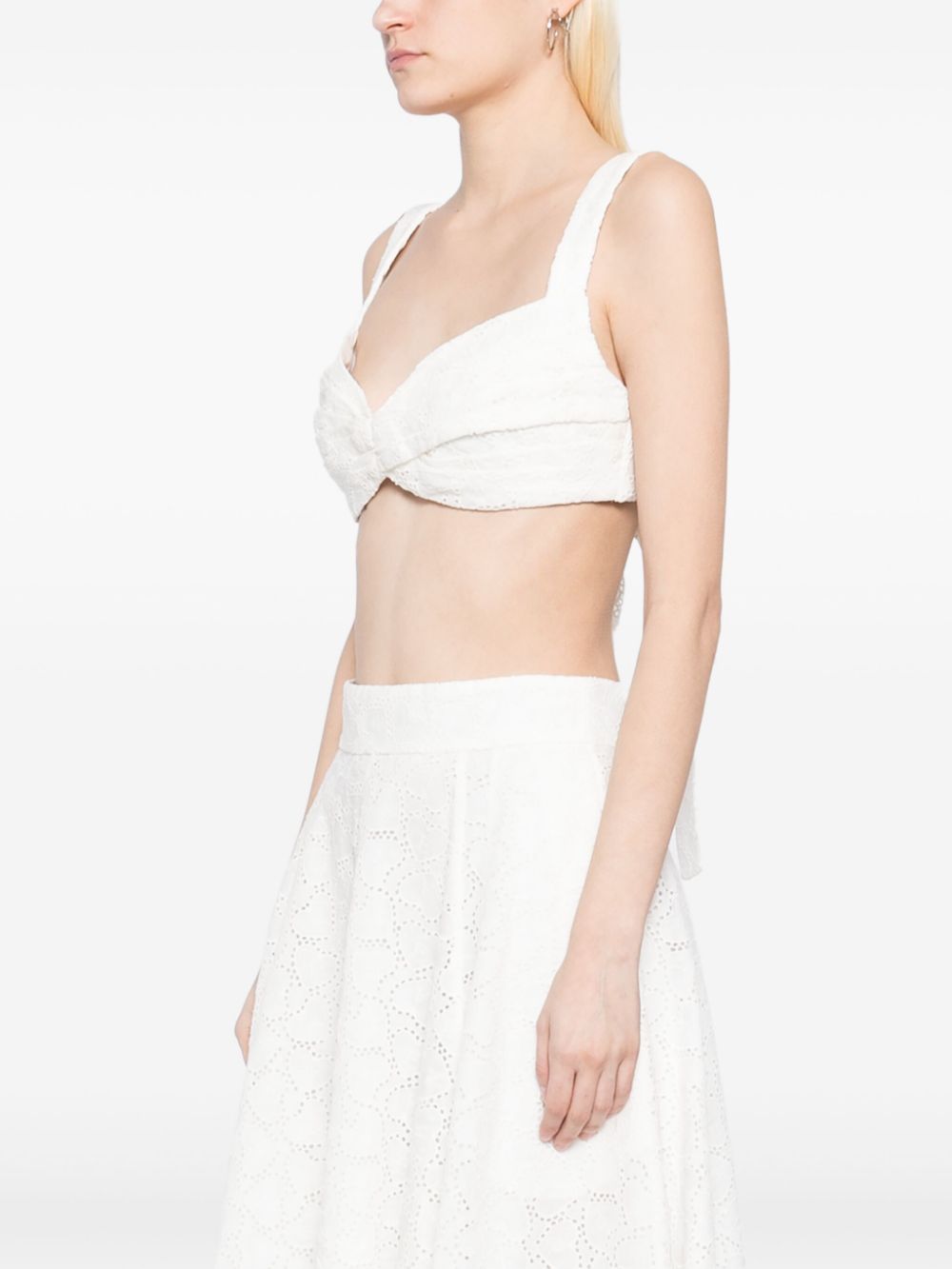 ZIMMERMANN Crush Cotton Bralette with Bow Detail - Women’s Sleeveless Top