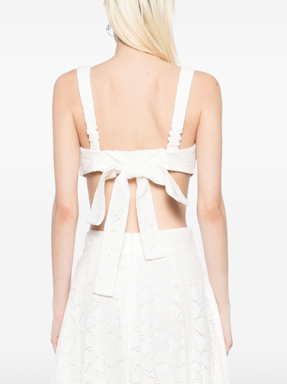 ZIMMERMANN Crush Cotton Bralette with Bow Detail - Women’s Sleeveless Top