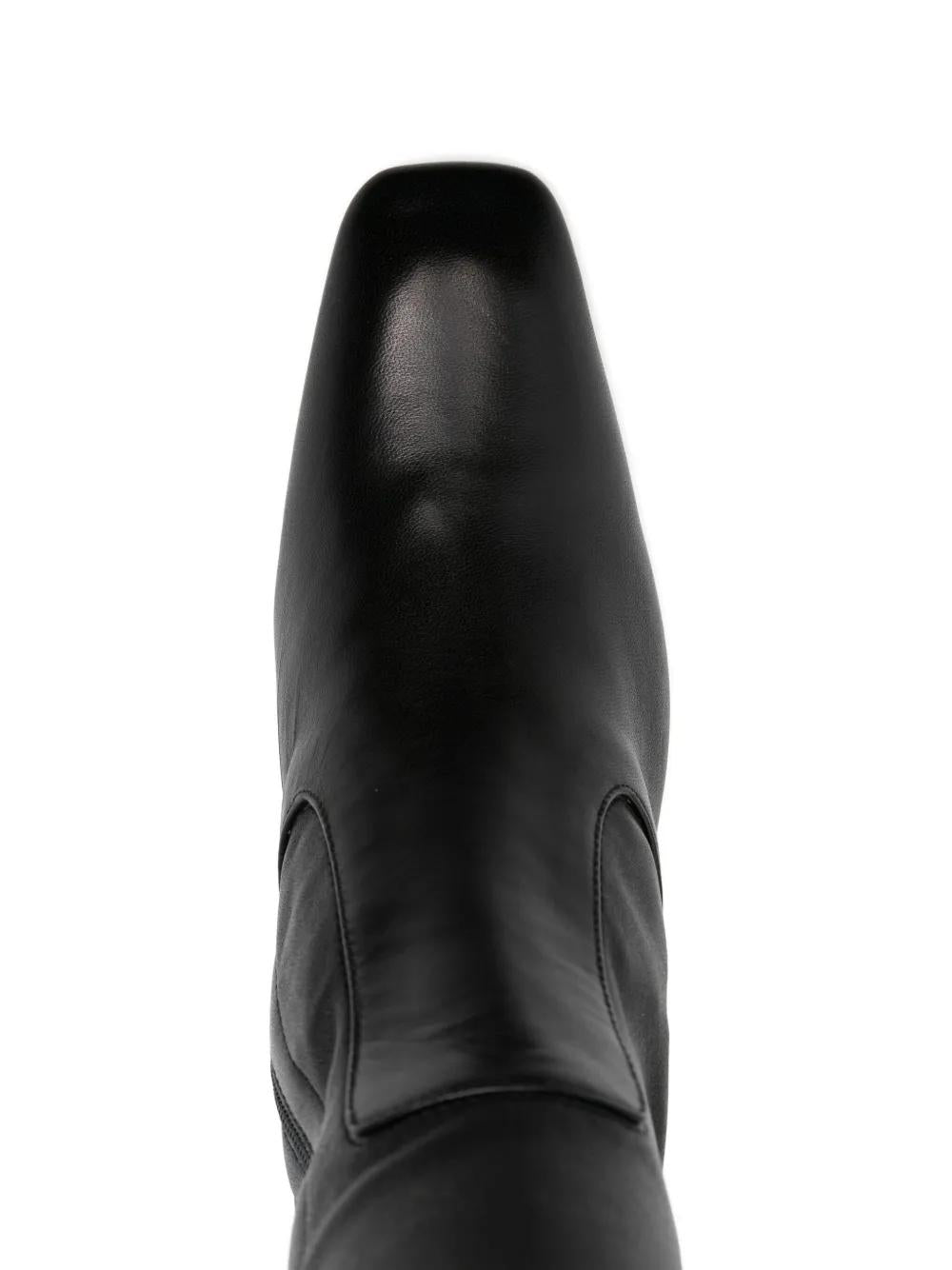 TOTEME Over-the-Knee Square Toe Leather Boots