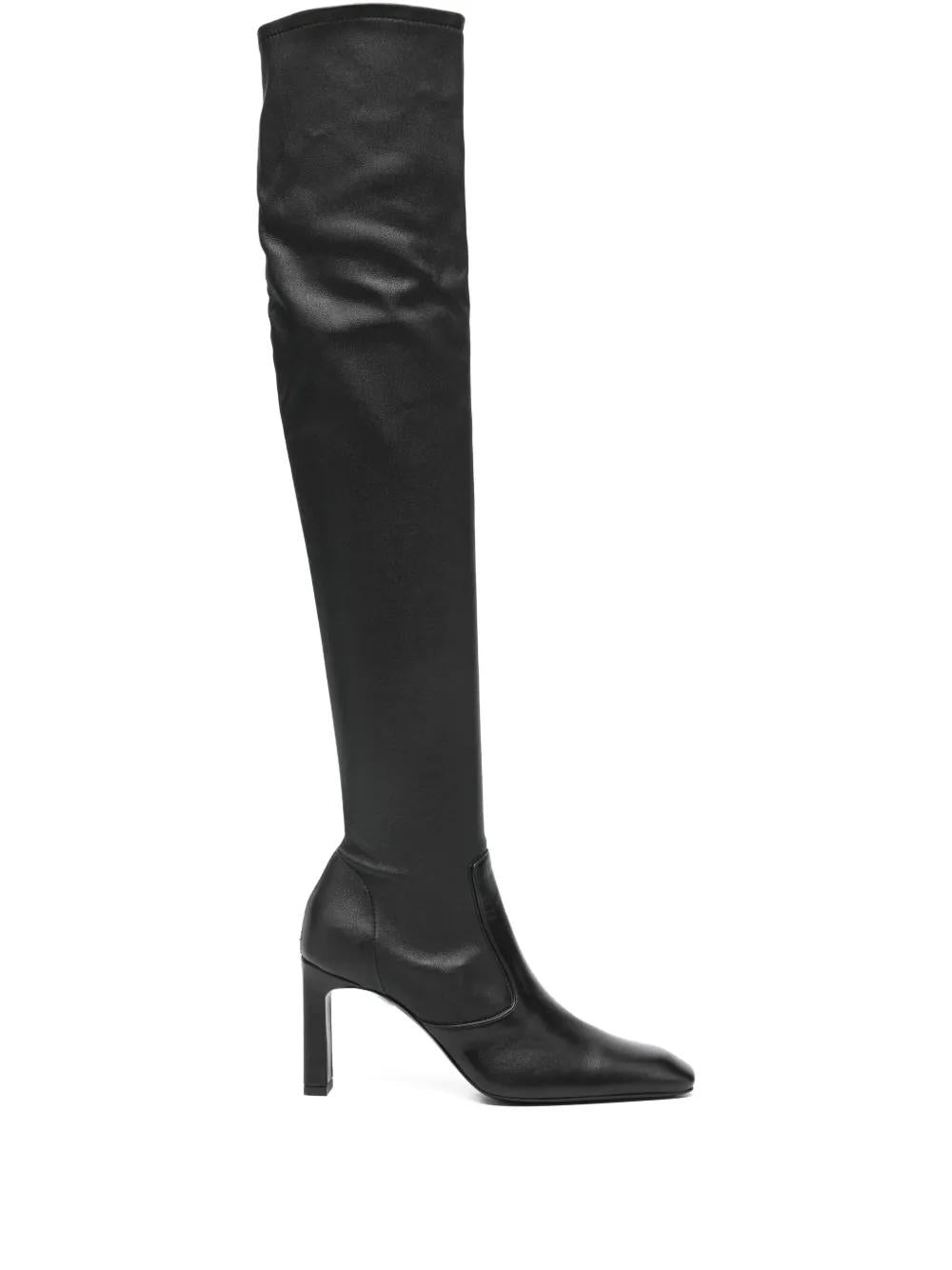 TOTEME Over-the-Knee Square Toe Leather Boots