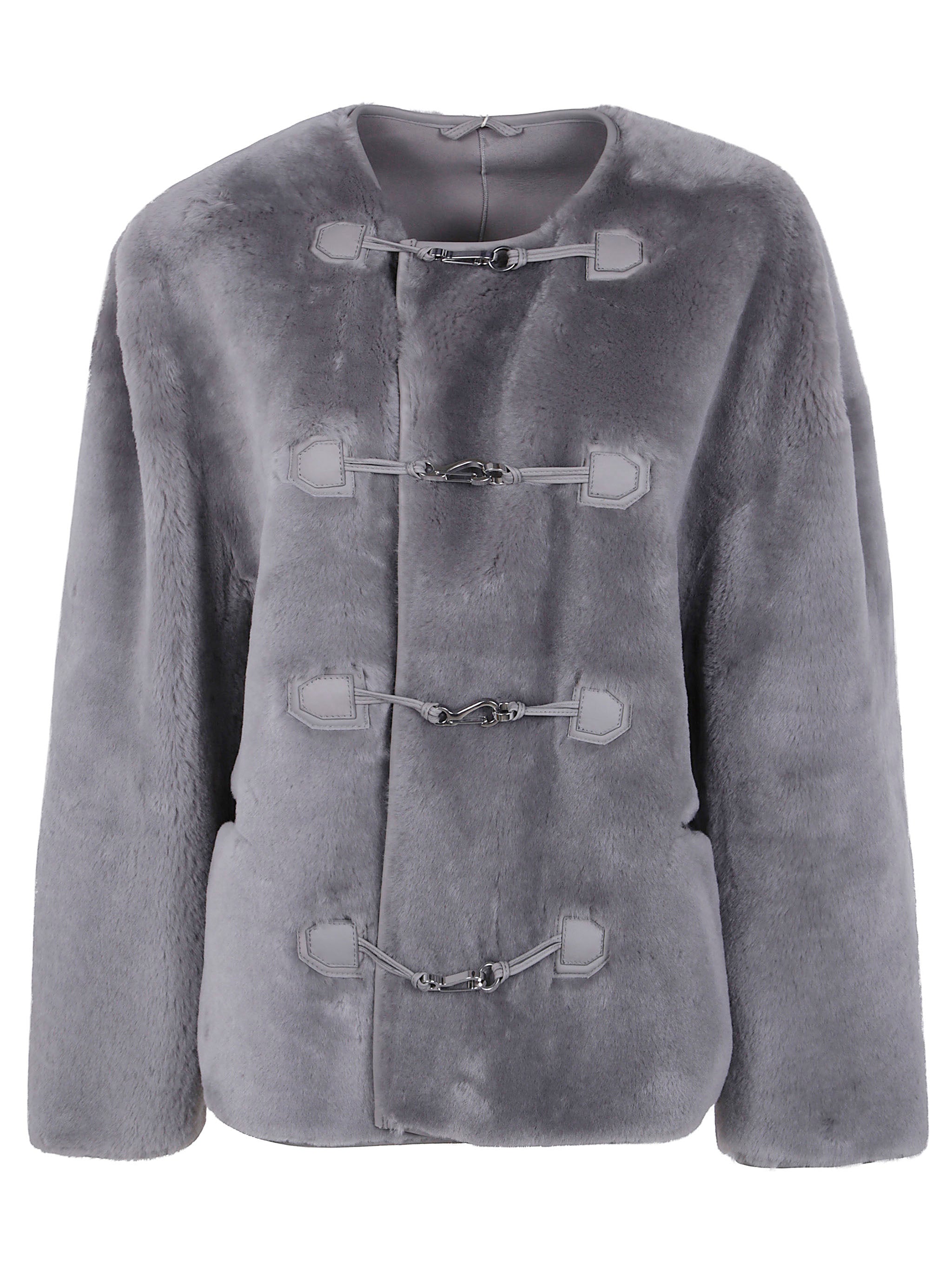 TOTEME Plush Shearling Claps Biker Jacket