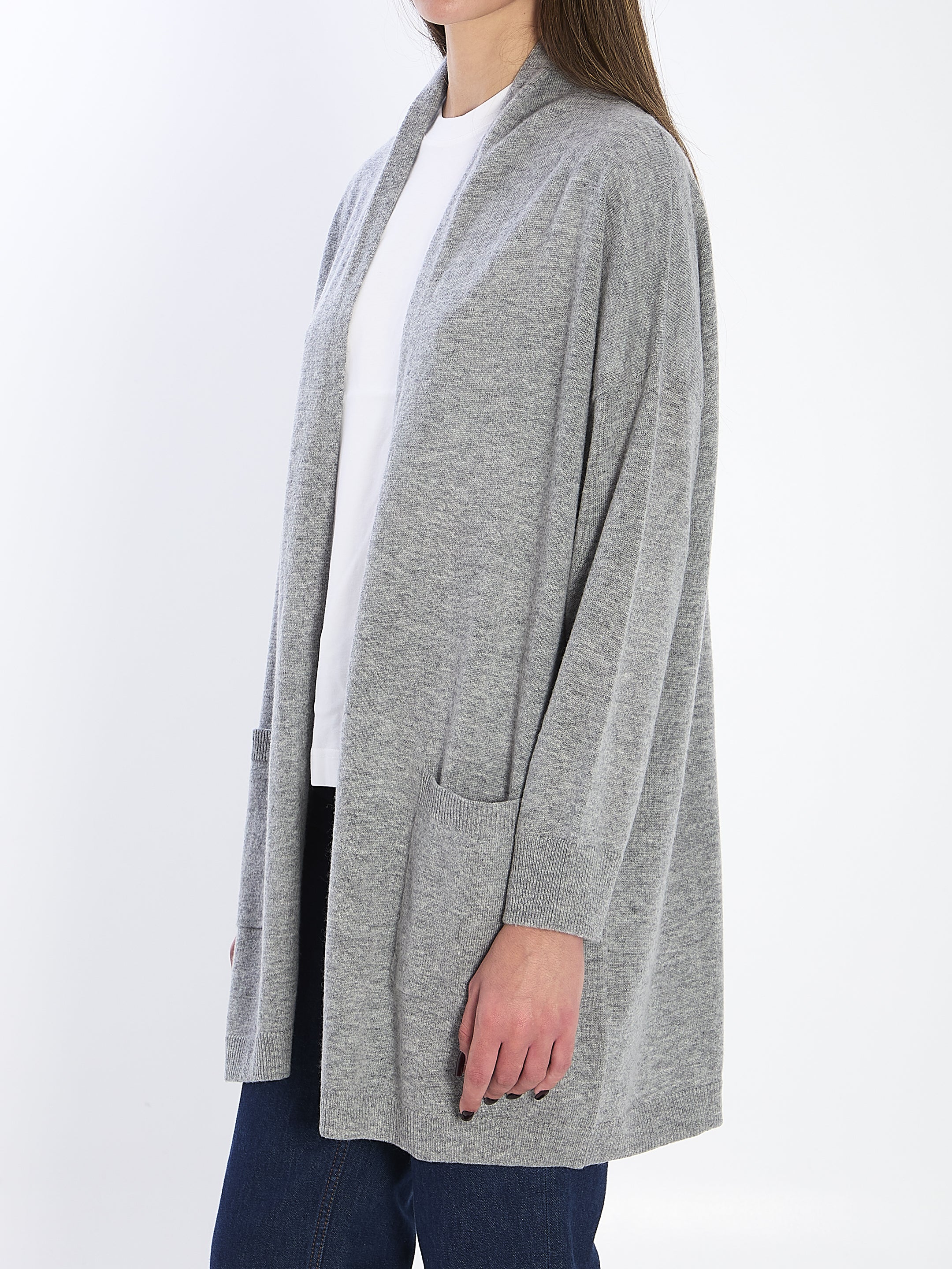 ALLUDE Open Front Cardigan in Virgin Wool and Cashmere