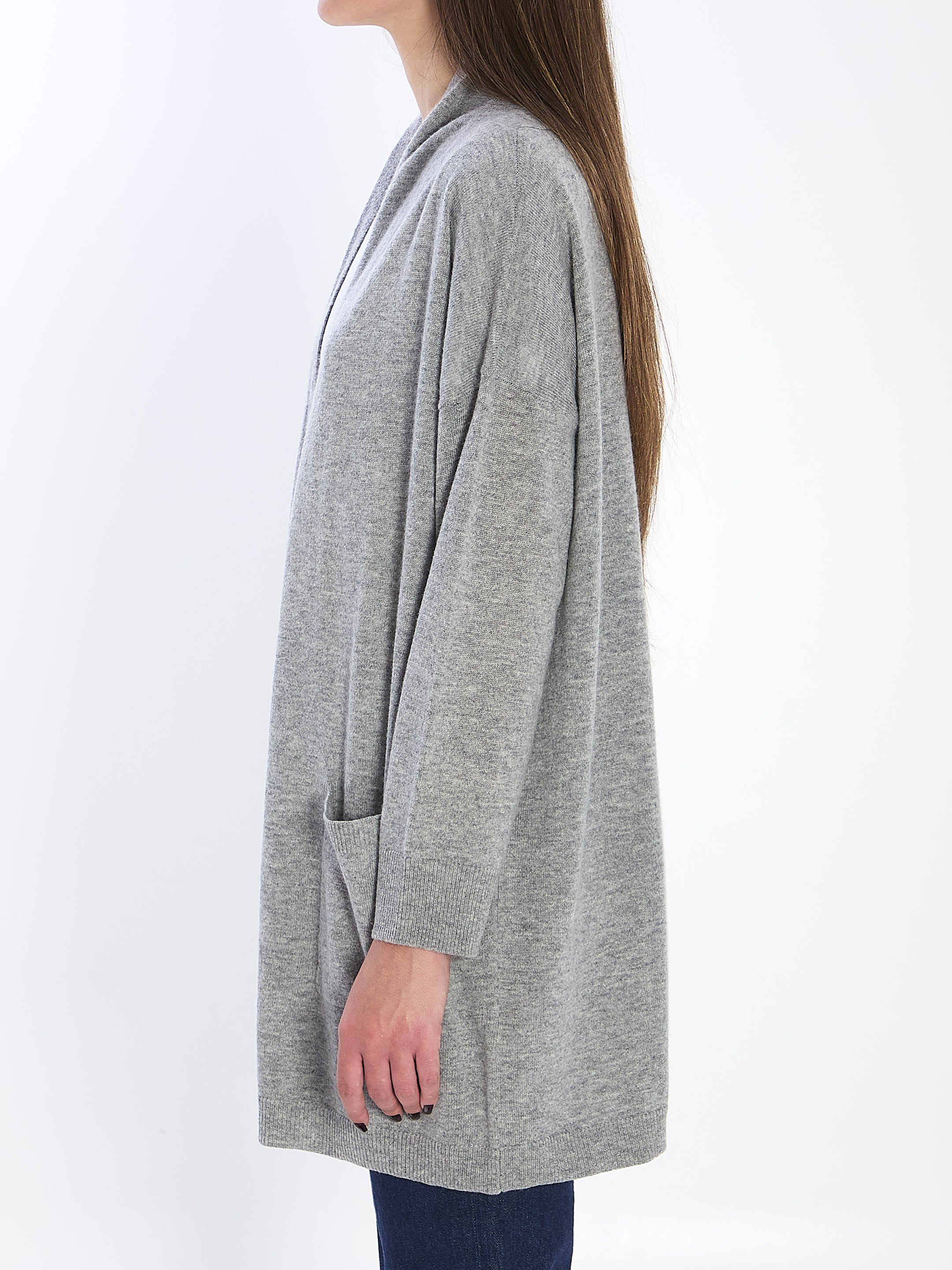 ALLUDE Open Front Cardigan in Virgin Wool and Cashmere