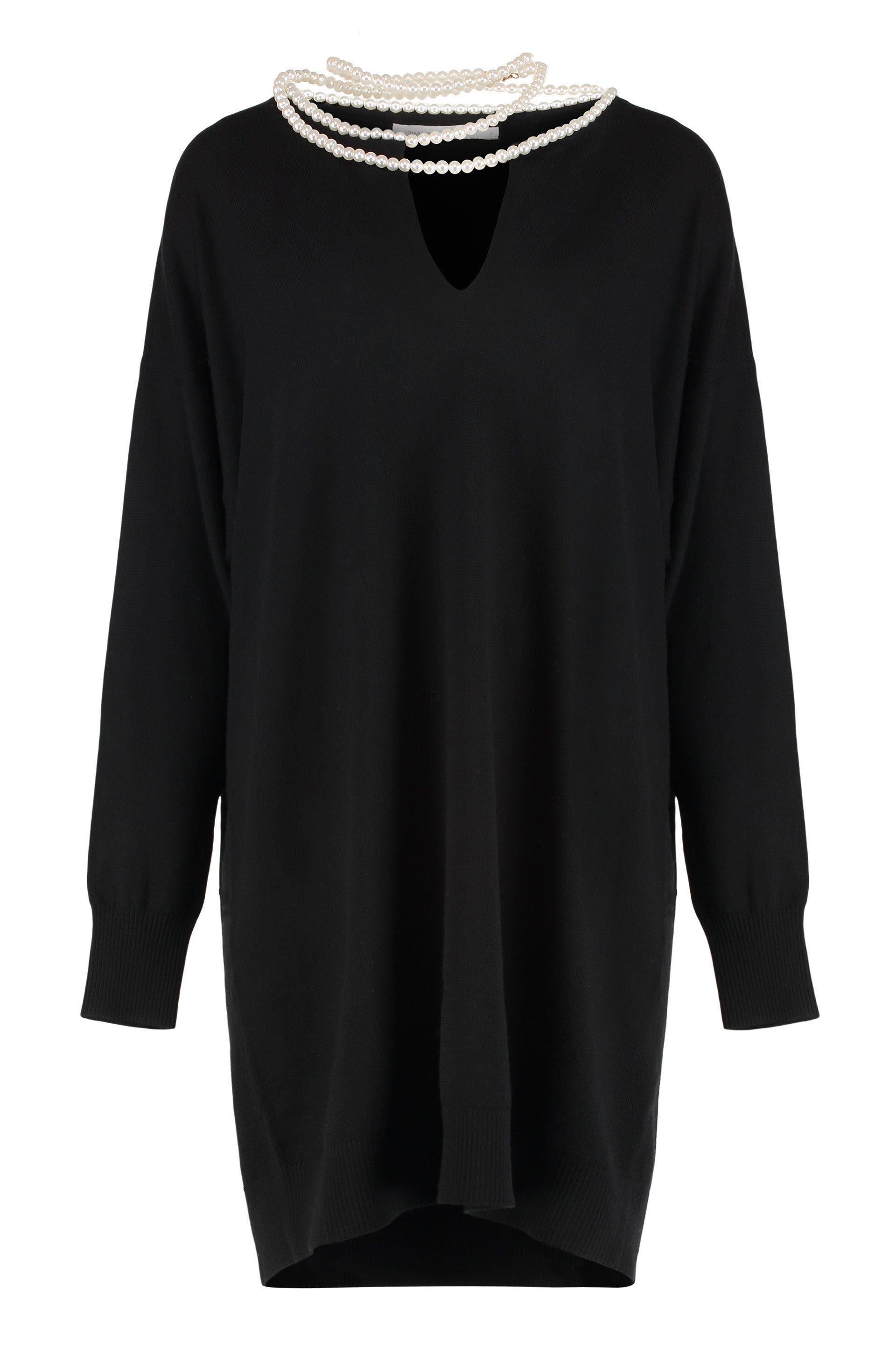 ZIMMERMANN Mini Wool Knit Dress with Pearl Detail