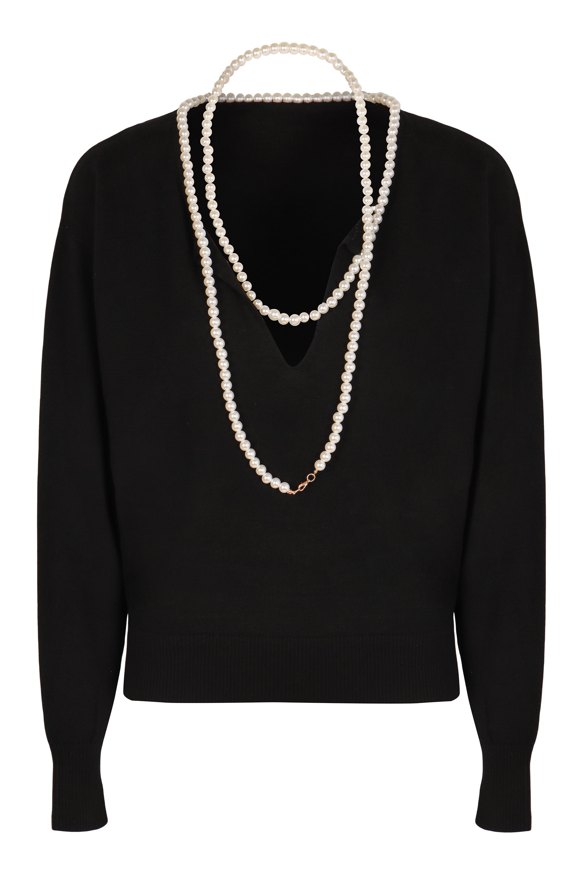 ZIMMERMANN Crush Wool Sweater with Removable Pearls Necklace - Size Guide Included