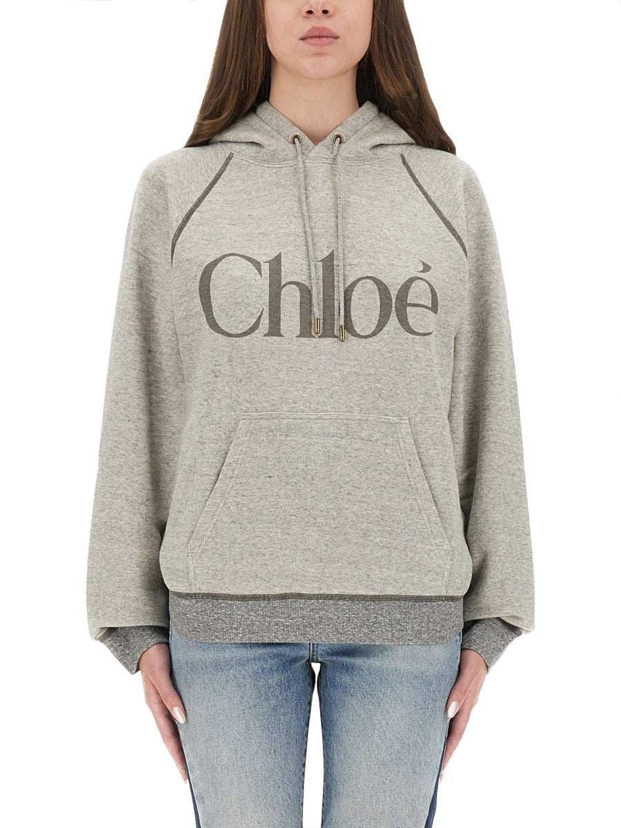 CHLOÉ Oversized Logo Hoodie - Regular Fit