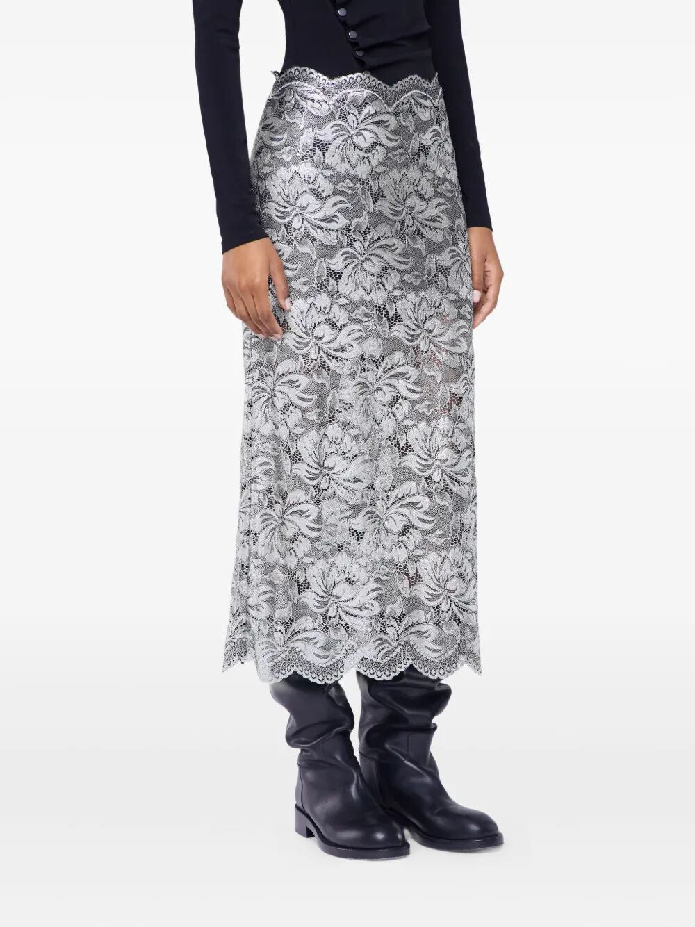 PACO RABANNE Elegant Long Lace Skirt