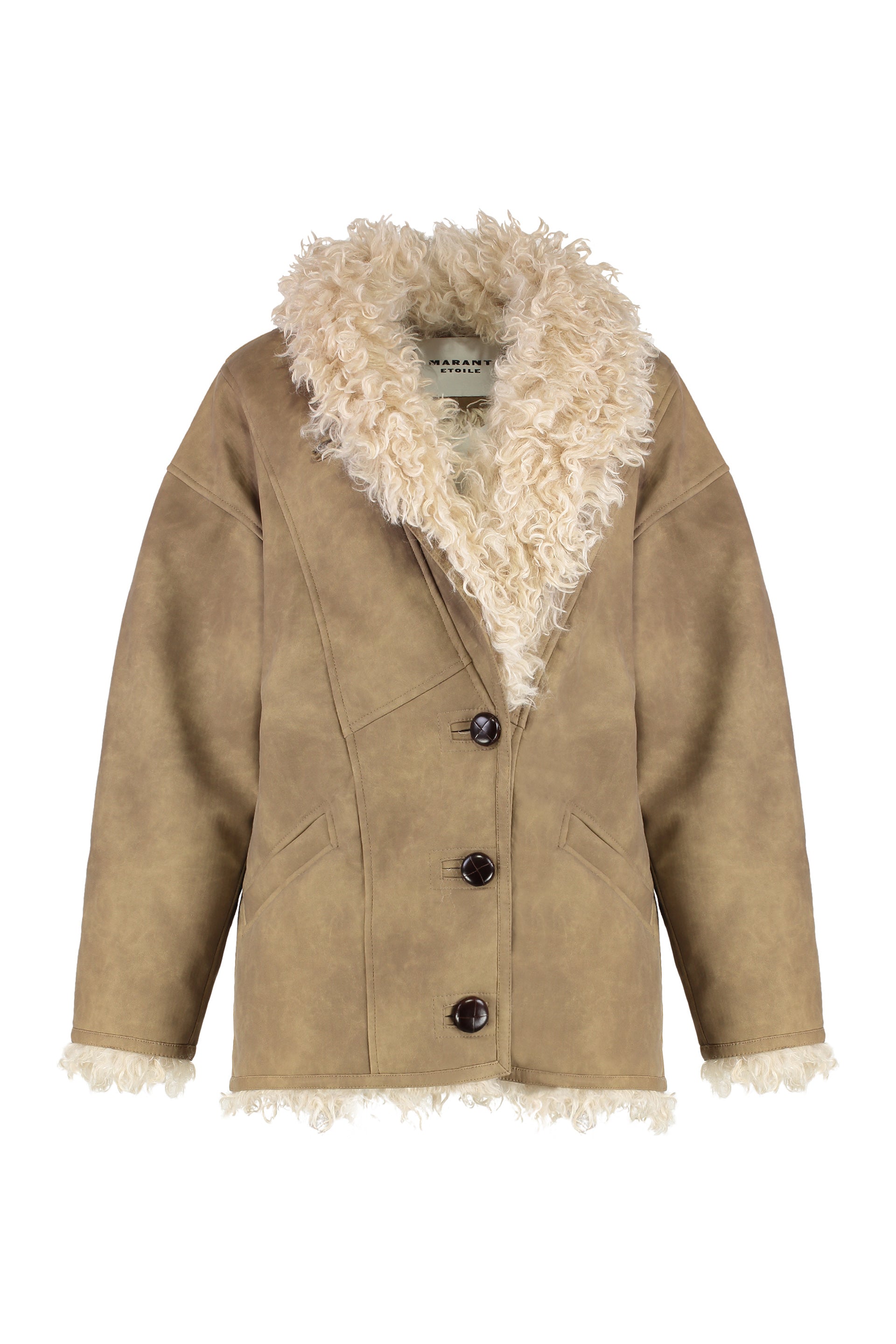 ISABEL MARANT ETOILE Faux Fur Jacket with Front Welt Pockets
