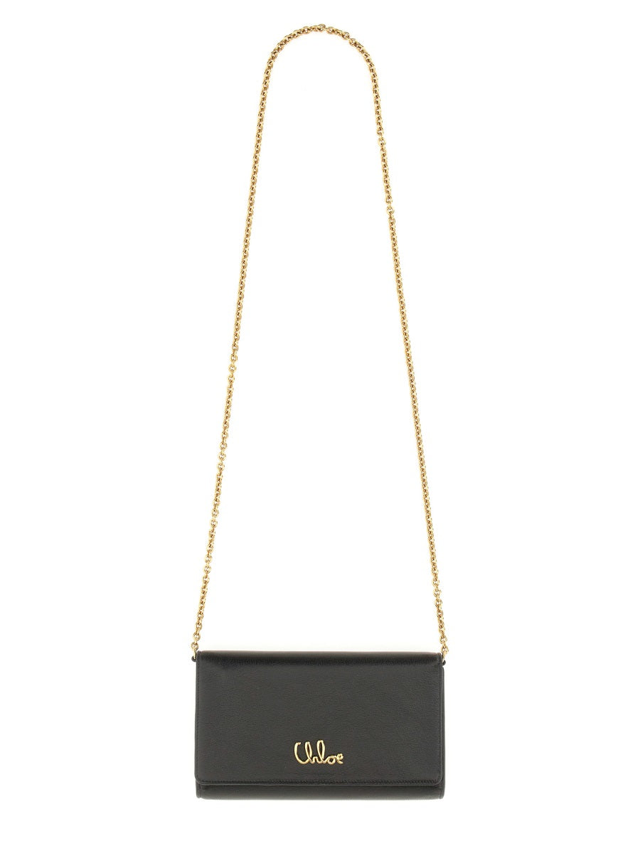 CHLOÉ Iconic Flap and Chain Mini Wallet