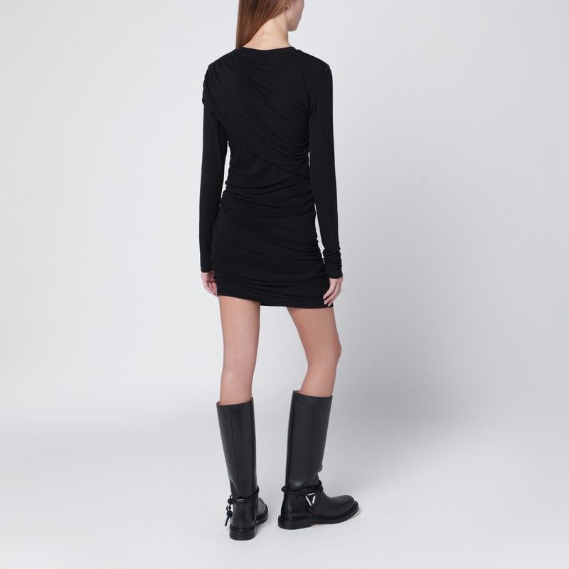ISABEL MARANT ETOILE Mini Draped T-Shirt Dress with Ruched Shoulder Detail