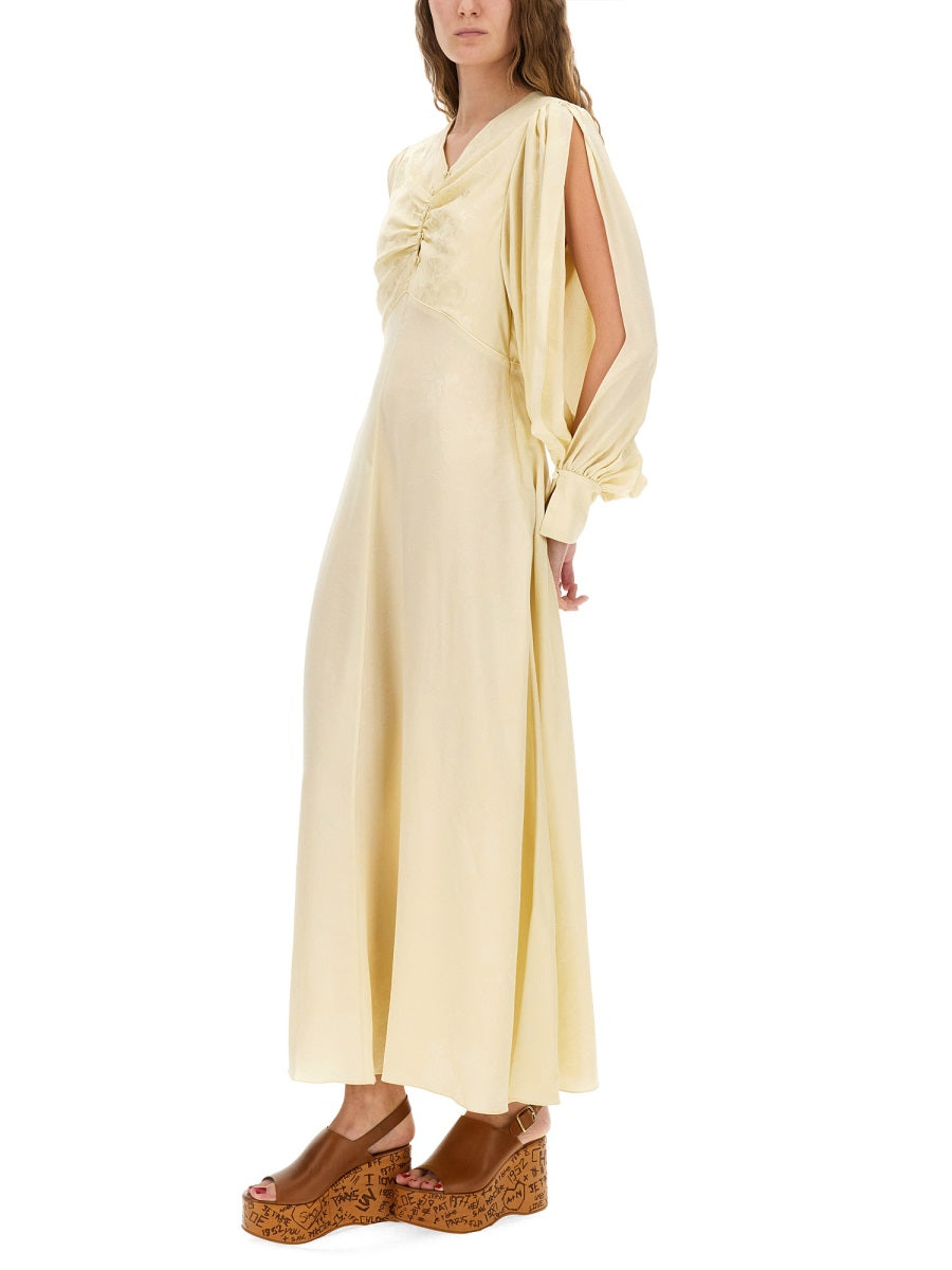 CHLOÉ Silk Ruched Dress (Size 38)