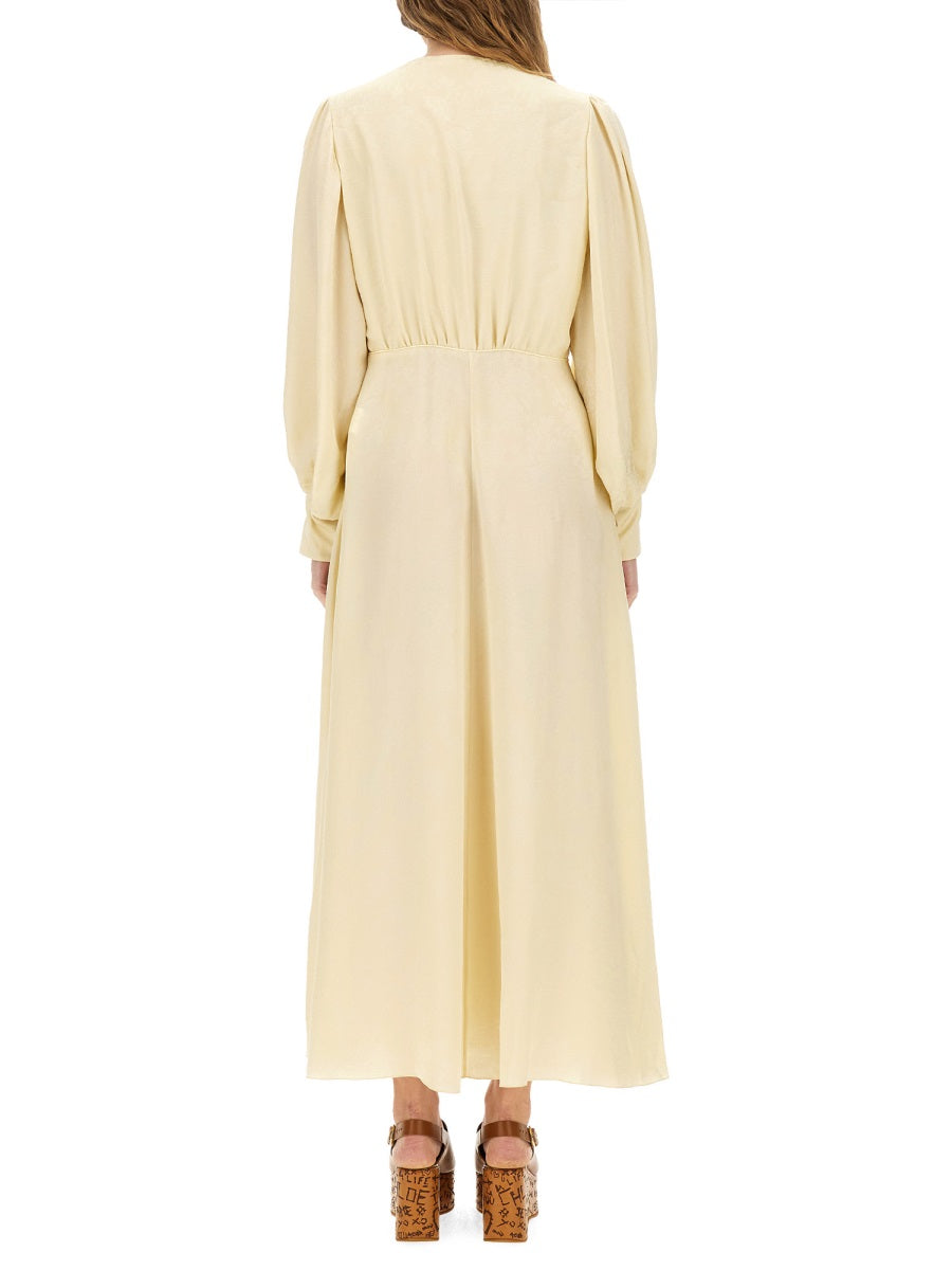 CHLOÉ Silk Ruched Dress (Size 38)
