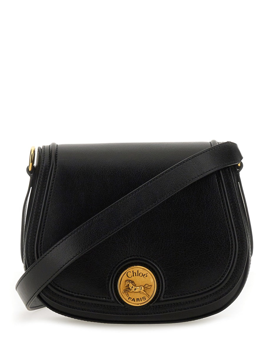 CHLOÉ Mini Saddle Handbag with Horse Medal Accent