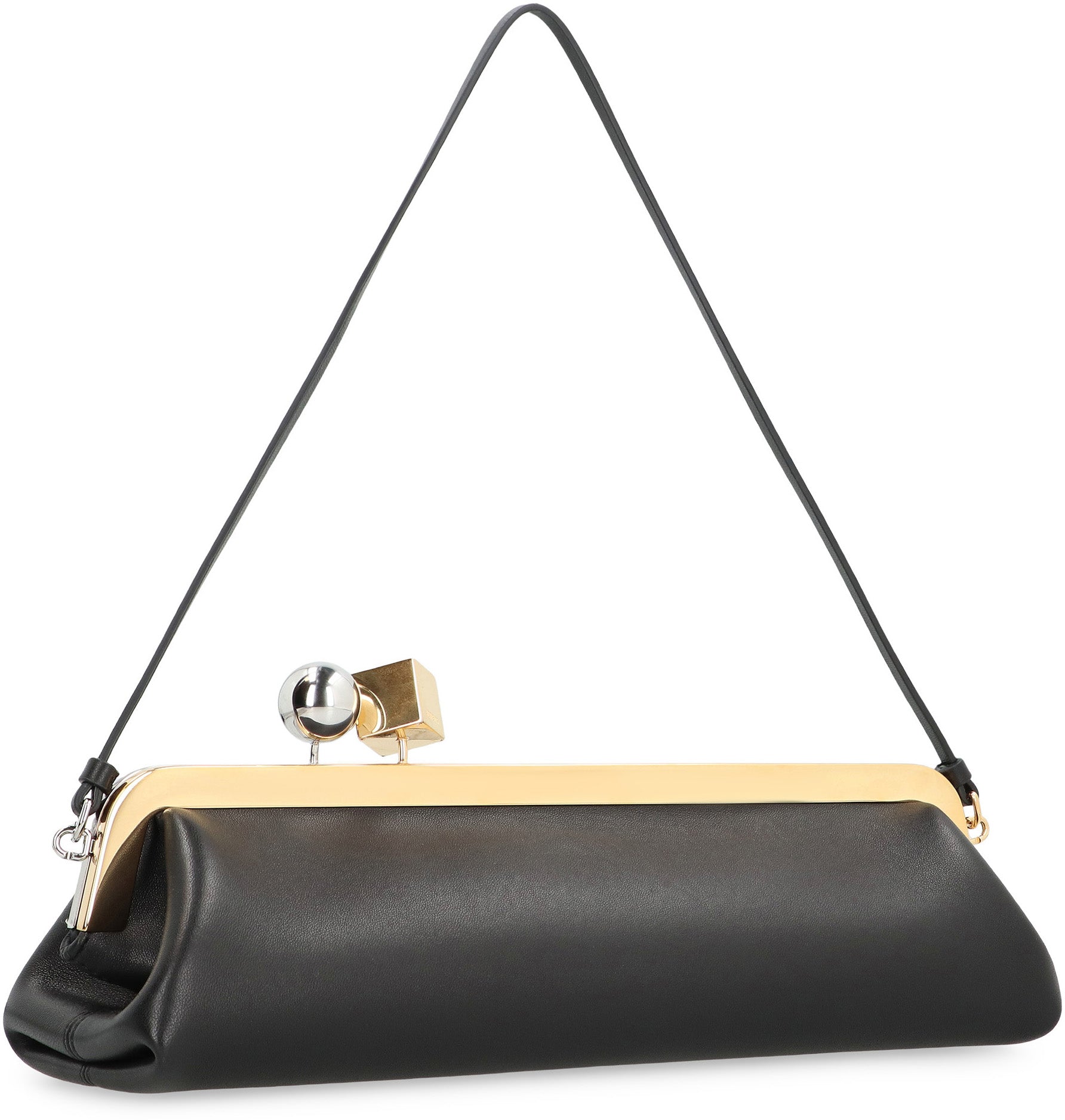 JACQUEMUS Elegant Mini Leather Clutch with Removable Handle