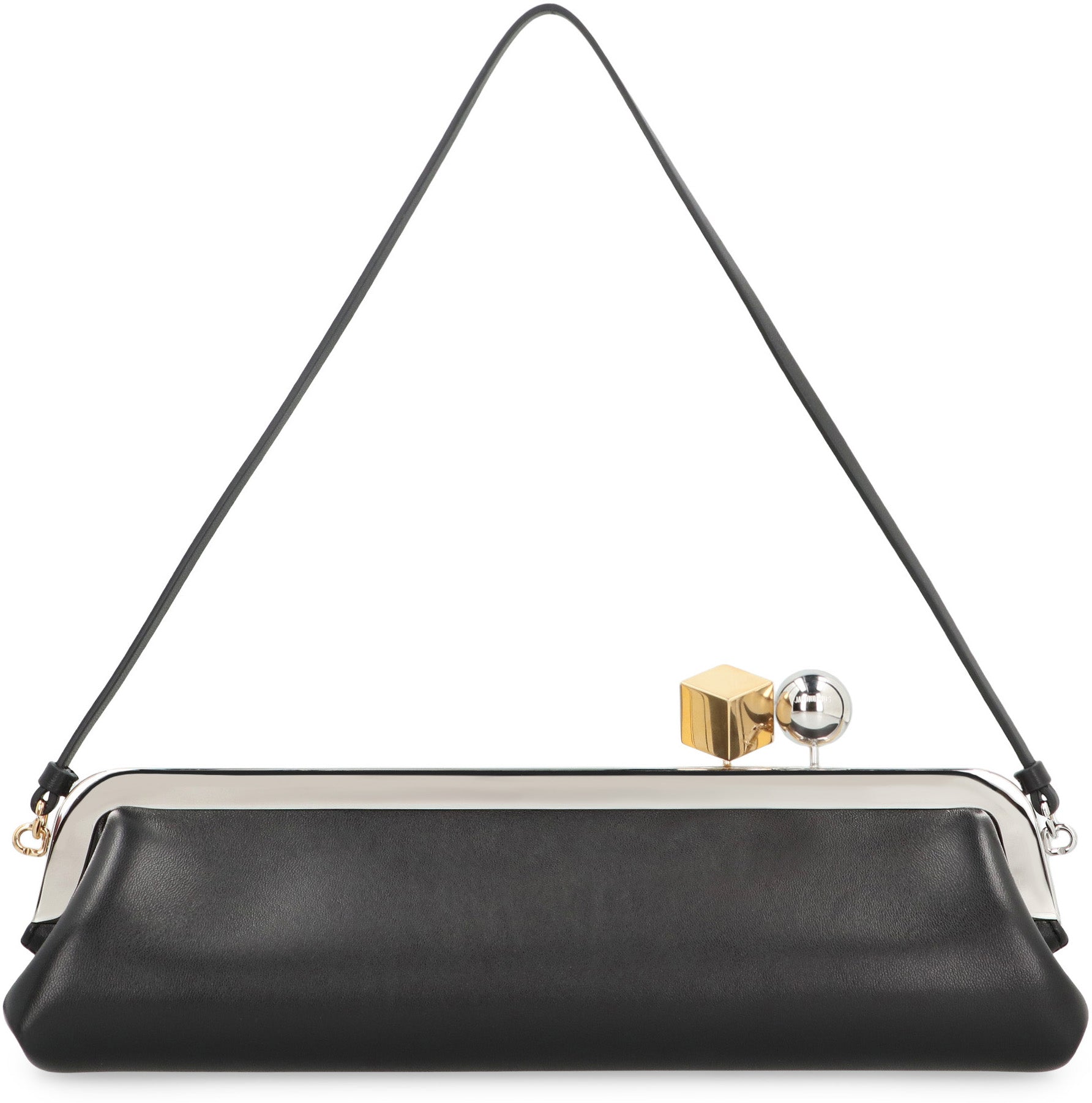 JACQUEMUS Elegant Mini Leather Clutch with Removable Handle