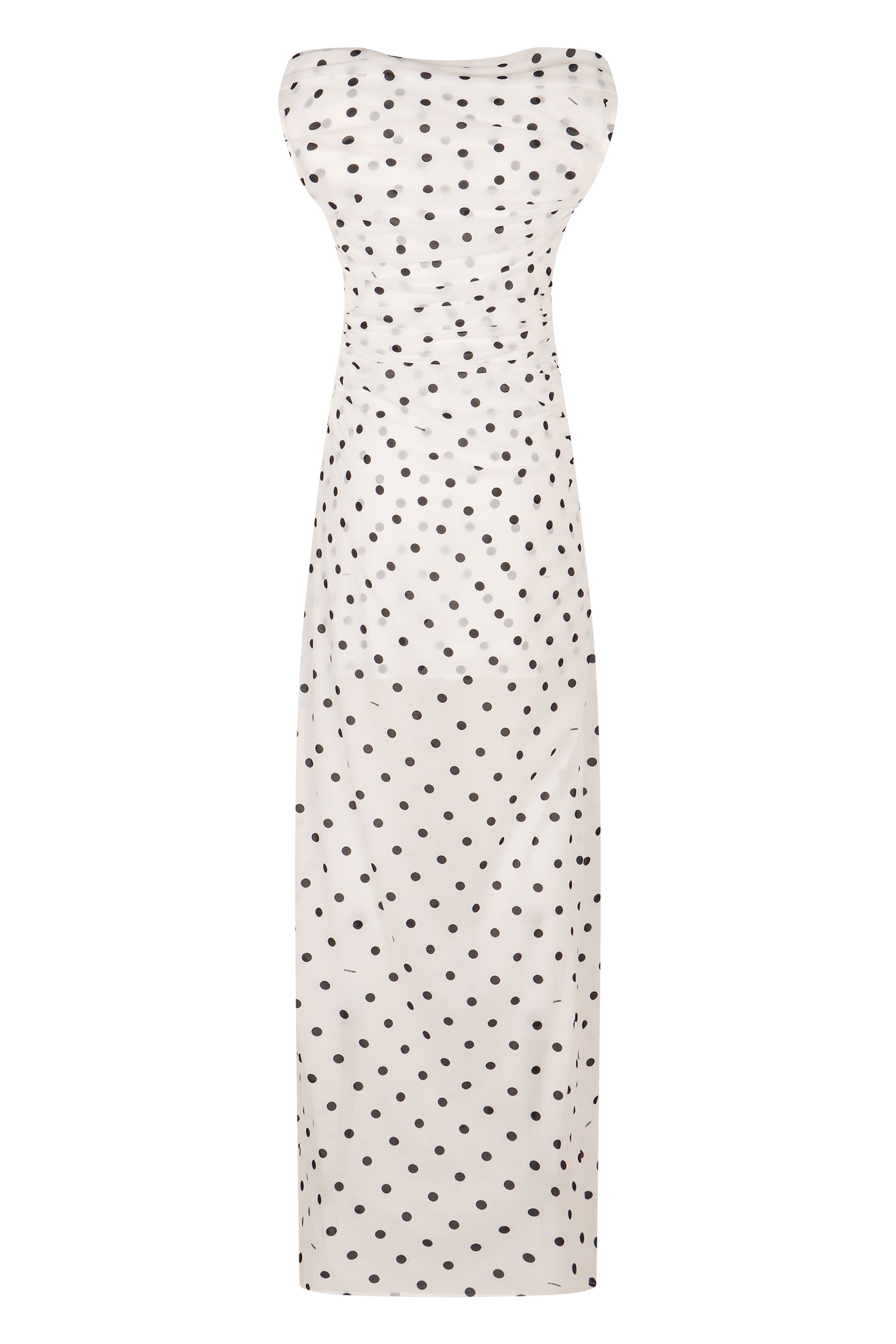 JACQUEMUS Polka Dot Print Long Dress with Side Slit