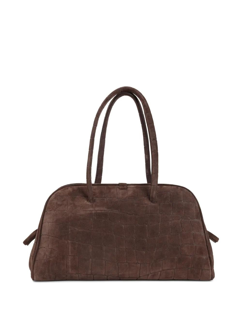 JACQUEMUS Mini Crocodile Embossed Knot Detail Tote Handbag