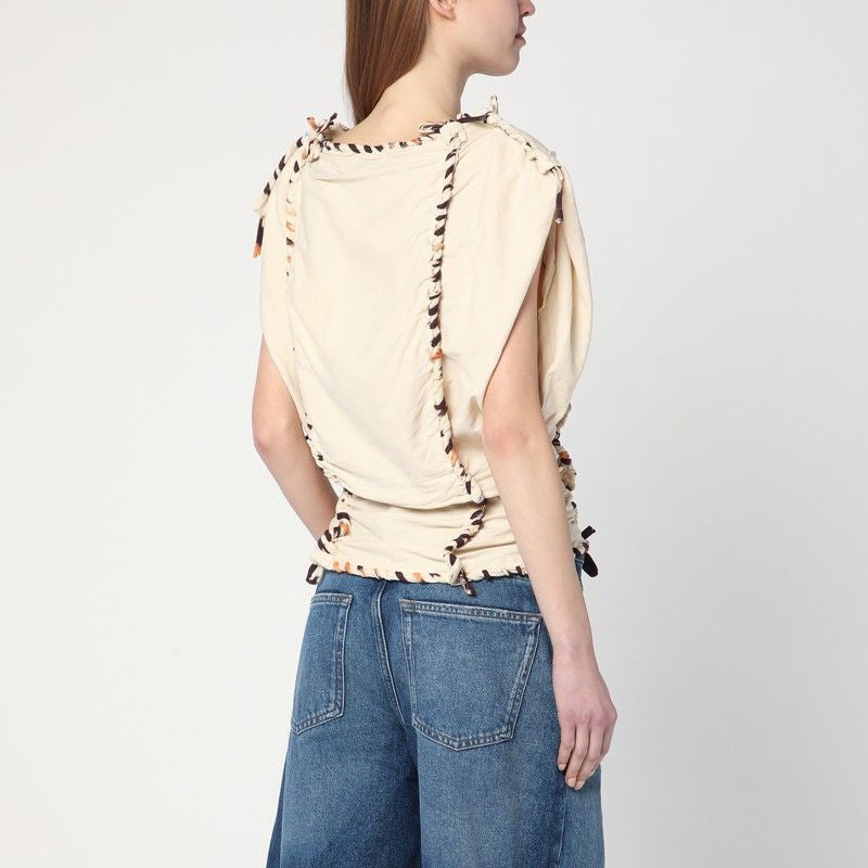 ISABEL MARANT Boat Neck Gathered Waist Top