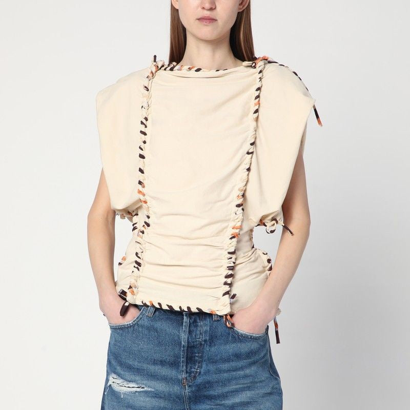 ISABEL MARANT Boat Neck Gathered Waist Top