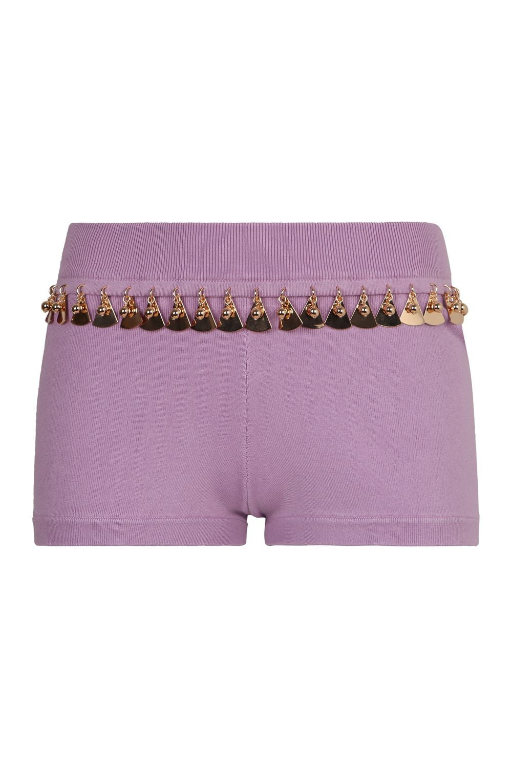PACO RABANNE Mini Knit Shorts with Sequin Embellishments
