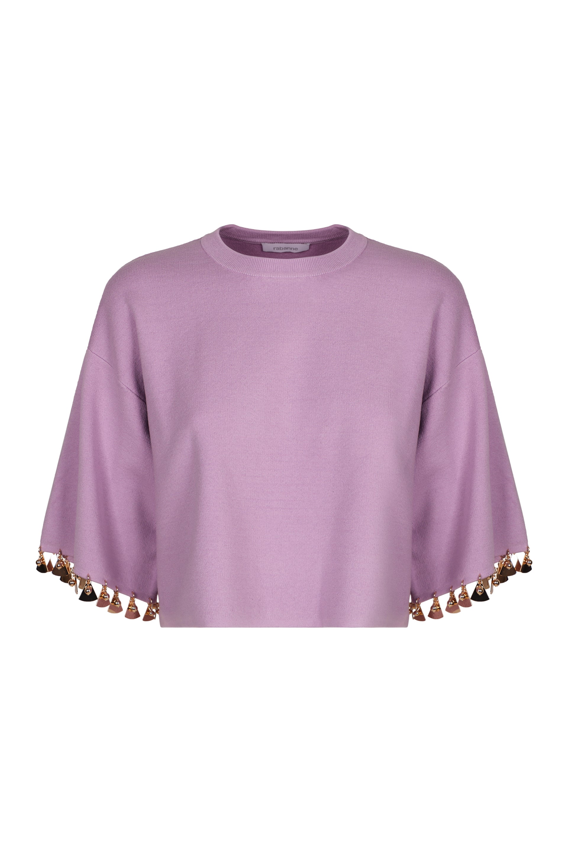 PACO RABANNE Cropped Cotton Blend Crew-Neck Sweater