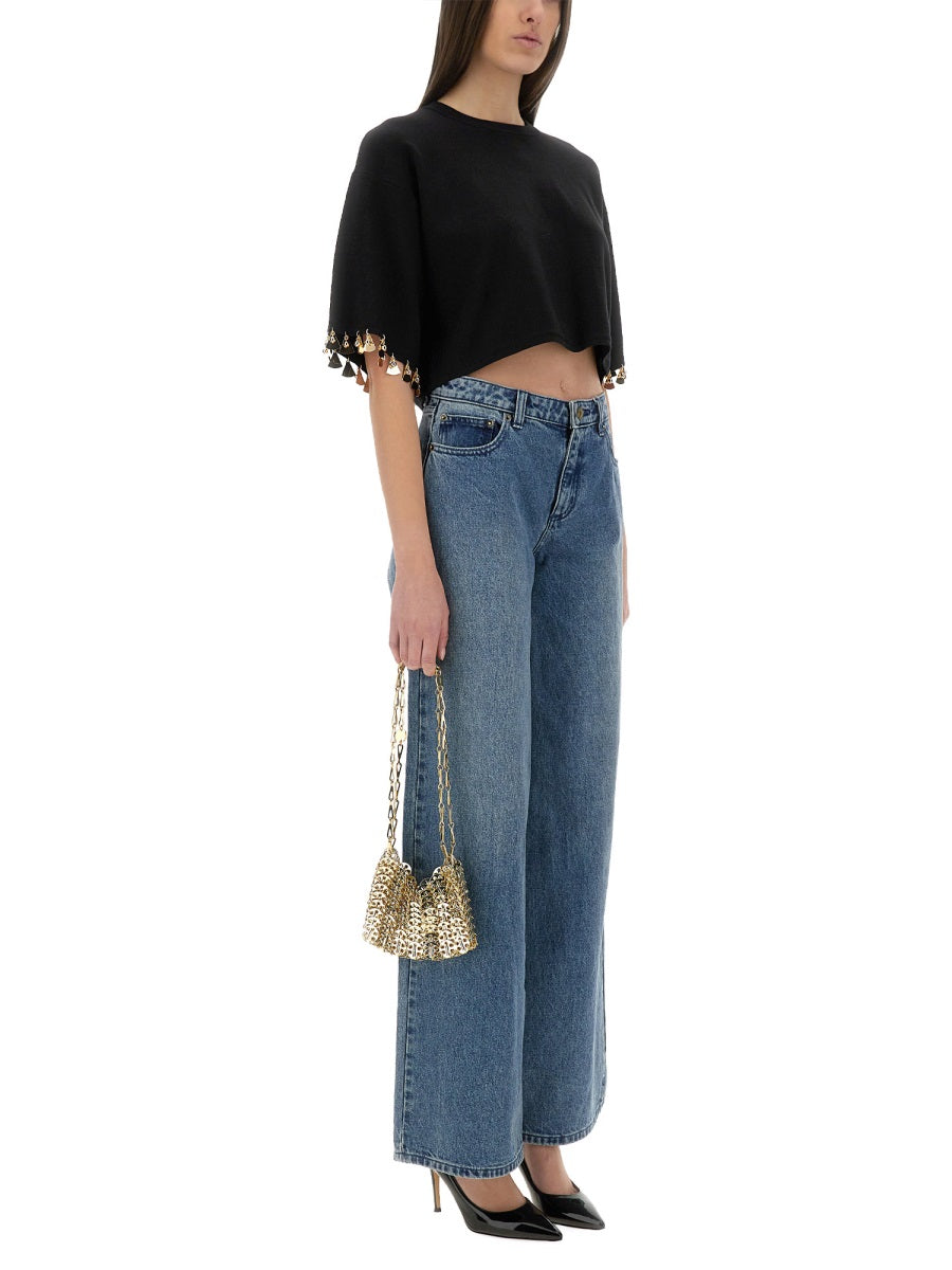 RABANNE Mini Knit Crop T-Shirt