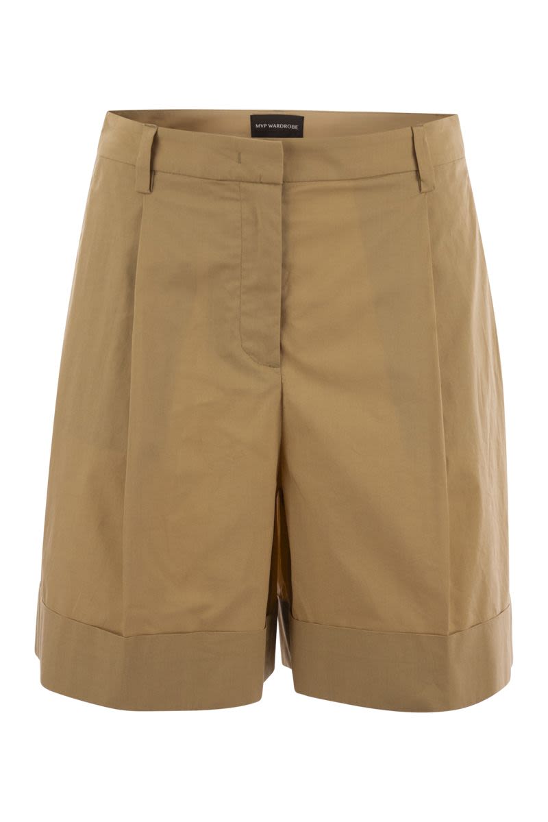 MVP WARDROBE Regular Fit Cotton Shorts with Darts