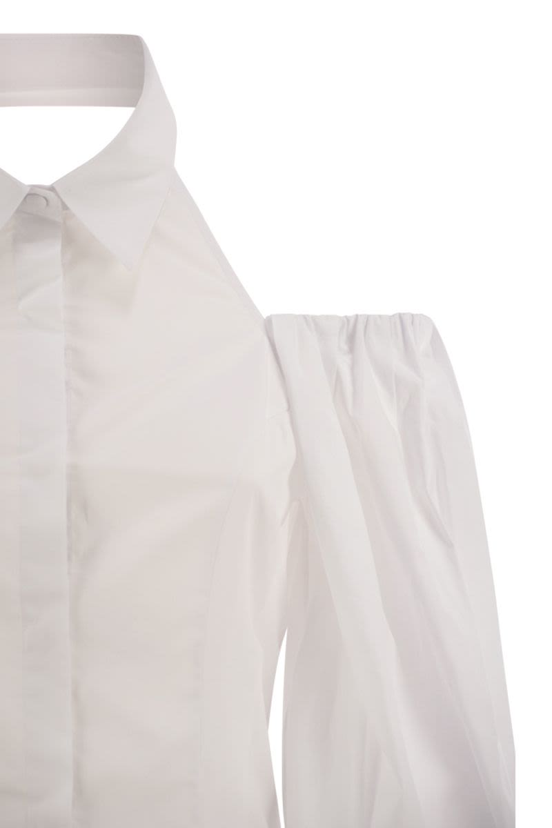 MVP WARDROBE Romantic Cotton Shirt with Balloon Sleeves - Regular Fit