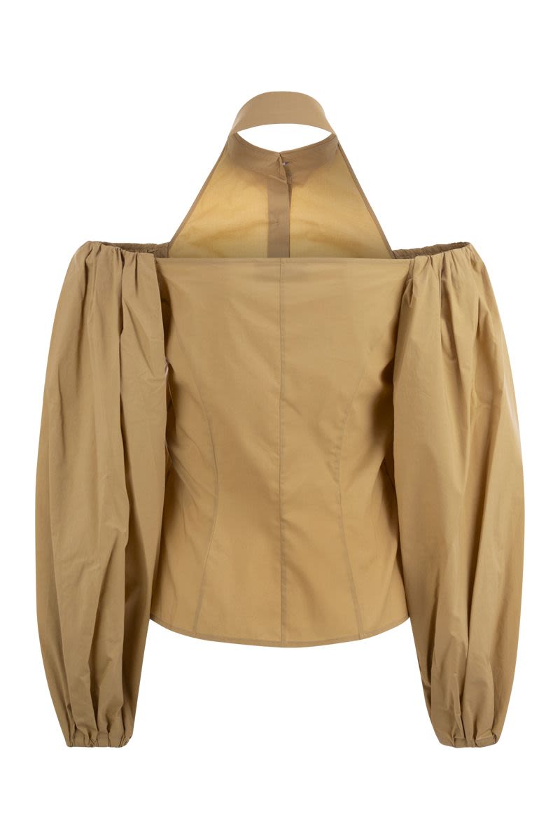 MVP WARDROBE Cotton Shirt with Balloon Sleeves