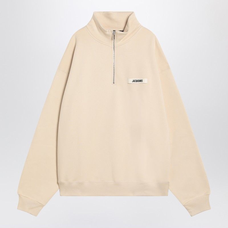 JACQUEMUS Cotton Zip-Up Sweatshirt with High Collar - Men's