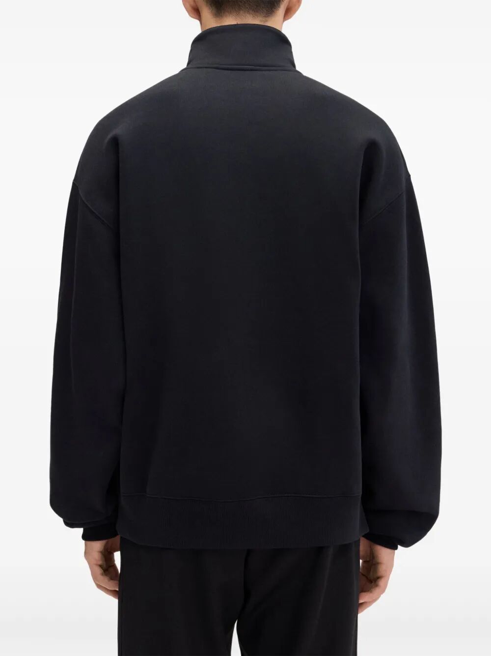 JACQUEMUS Men's Cotton Zip-Up Sweatshirt with High Collar
